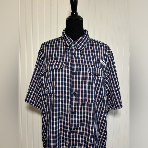 Habit Men’s Short Sleeve Plaid Shirt Button Up Size XL Solar Factor Hiking Camp - Picture 2 of 16